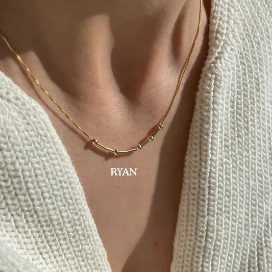 Aurame Morse Code Name Necklace
