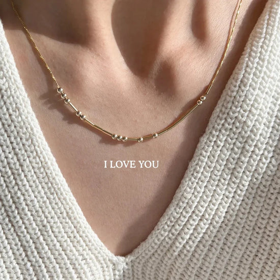 Aurame Morse Code Name Necklace