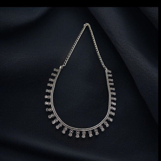 Silver Plated Choker Necklace – Perfect for Casual & Ethnic Wear