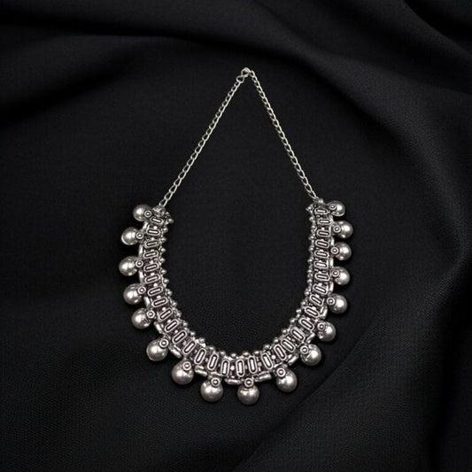 Oxidized Silver Plated Choker Necklace – Vintage-Inspired Amazing Fashion Jewelry